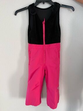 Rossignol Black and Hot Pink Kids Ski Bib Overalls